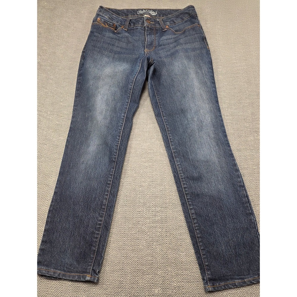 Faded Glory Womens Straight Leg Blue Denim Jeans Size 12 Petite